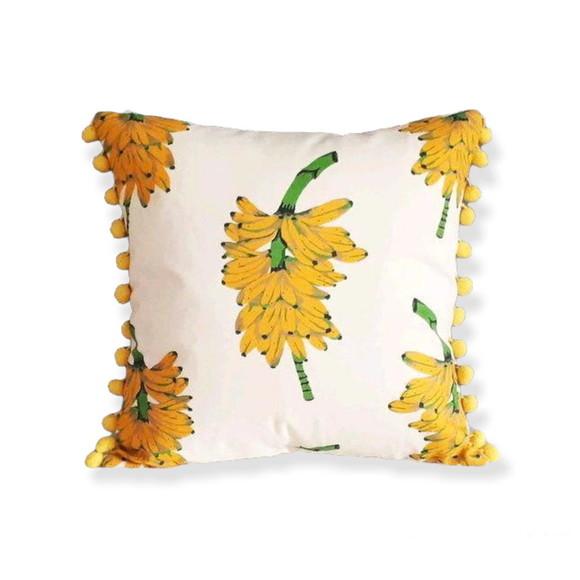 Capa de Almofada Cacho de Banana Branca