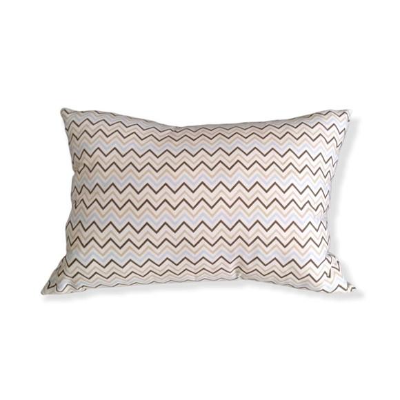 Capa de Almofada Chevron marrom, azul e bege