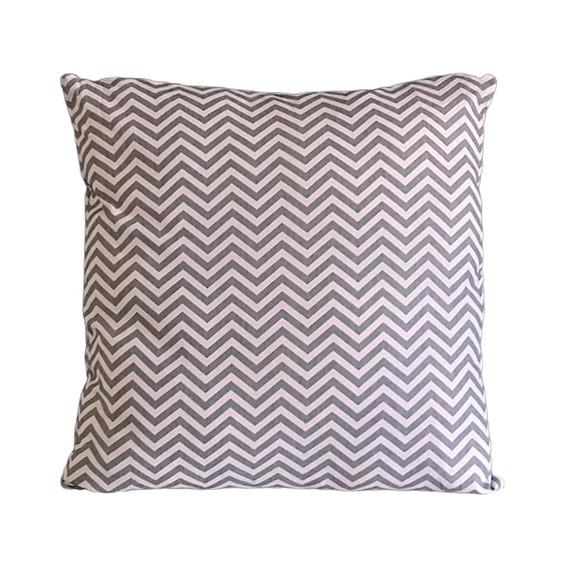 Capa de Almofada Chevron Rosa e Cinza