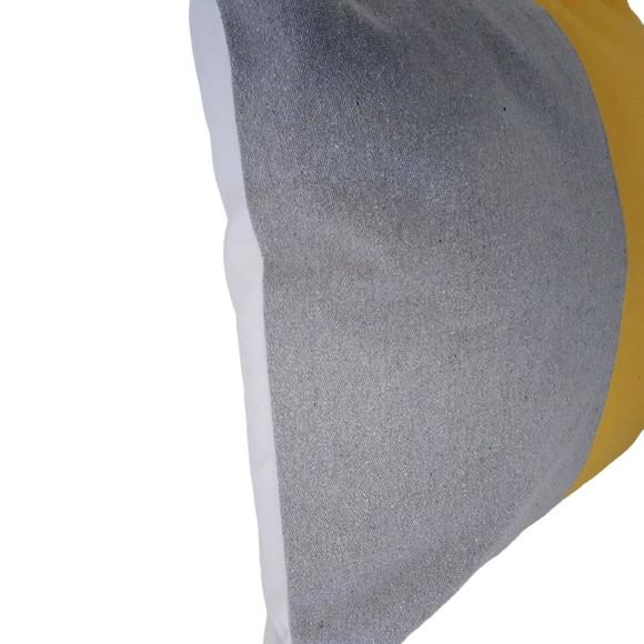 Capa de Almofada Cinza Amarelo Branco