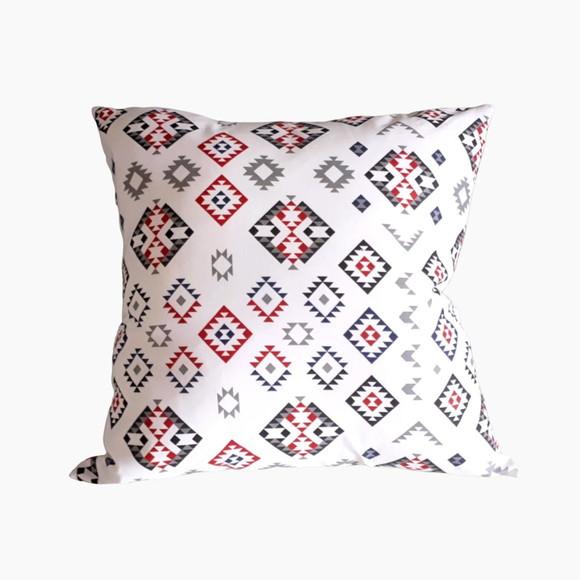 Capa de Almofada Étnica Apache 40 cm Fundo Preto