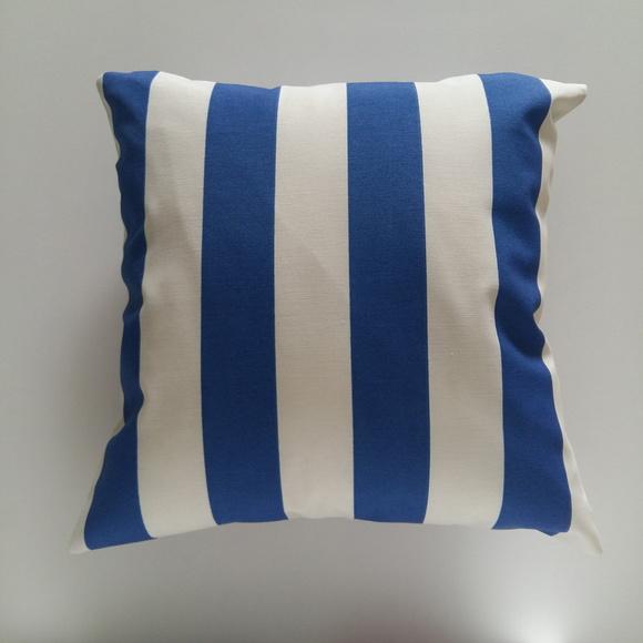Capa de Almofada Listras Azul e Bege