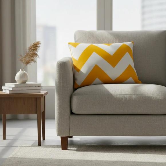Capa de Almofada Maxi Chevron Amarelo 30 cm x 45 cm