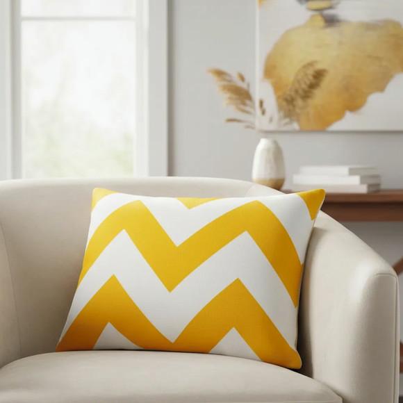 Capa de Almofada Maxi Chevron Amarelo 30 cm x 45 cm