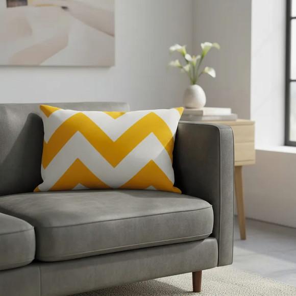 Capa de Almofada Maxi Chevron Amarelo 30 cm x 45 cm