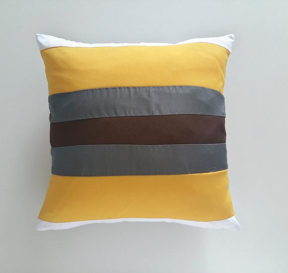 Capa de Almofada Mix Marrom Cinza Chumbo Amarelo