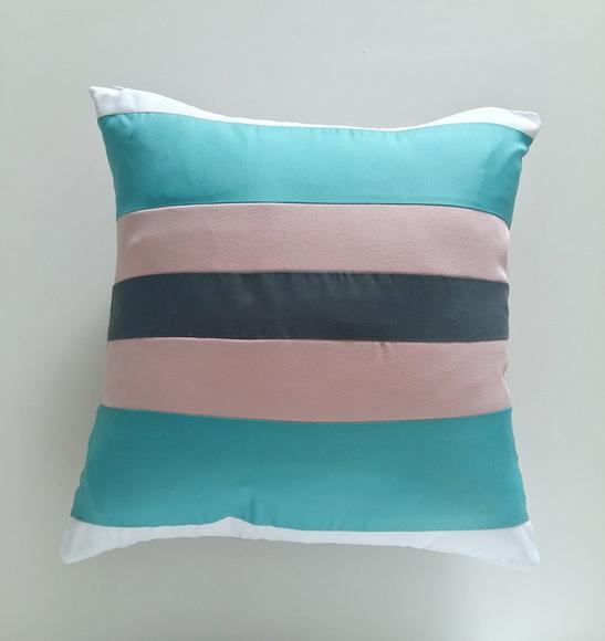 Capa de Almofada Mix Cinza Rosa Turquesa Branco
