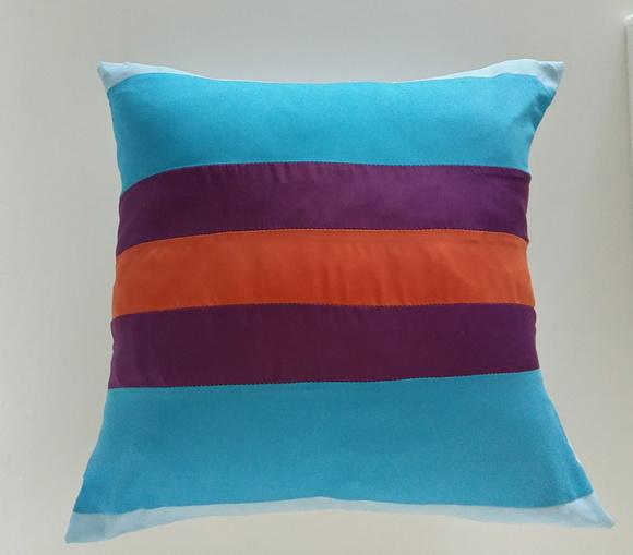 Capa de Almofada Mix Ferrugem Berinjela Azul