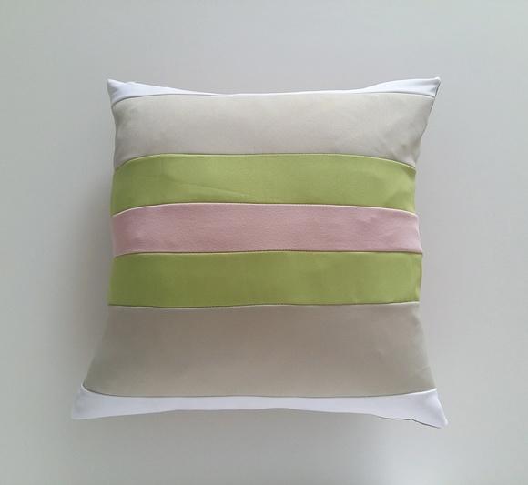 Capa de Almofada Mix Rosa Verde Bege E Branca