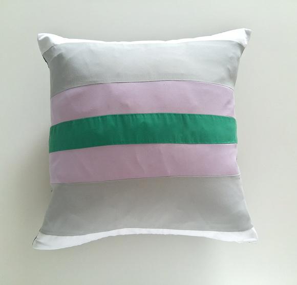 Capa de Almofada Mix Verde Rosa Cinza e Branca