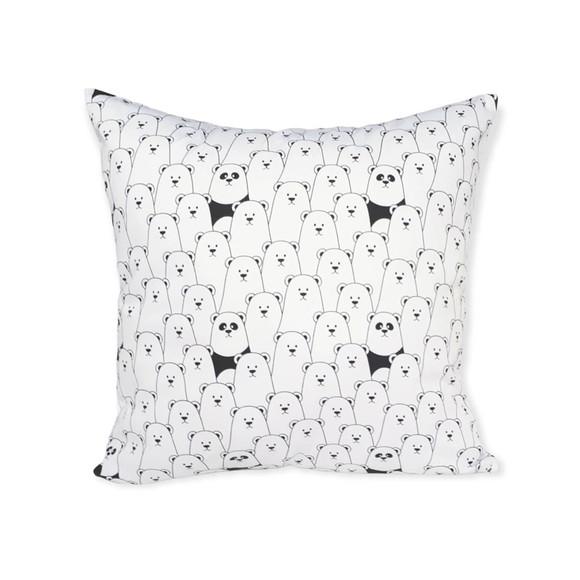 Capa de Almofada Quadrada Urso Polar e Panda