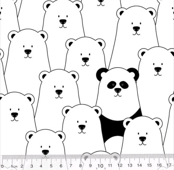 Capa de Almofada Quadrada Urso Polar e Panda