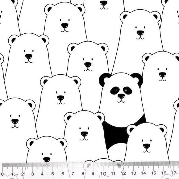 Capa de Almofada Urso Polar e Panda