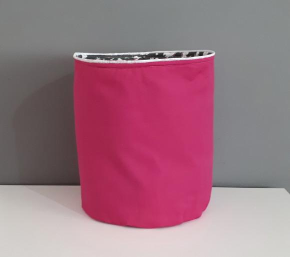 Cesto Acolchoado Unicórnio Grafite E Pink