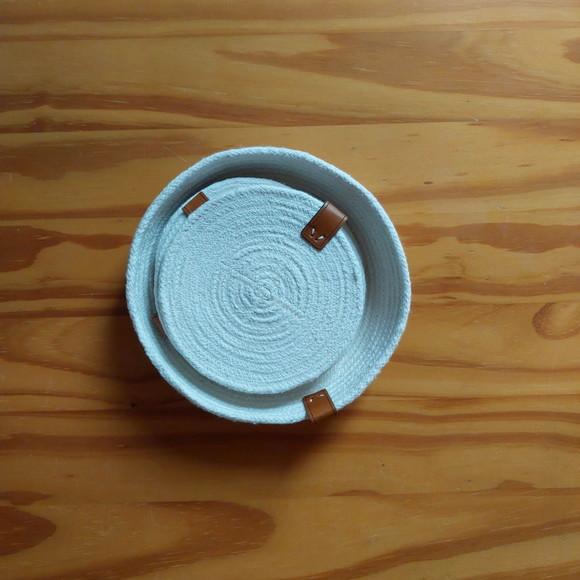 Kit Porta-copos de Corda de Algodão e Cestinha (6 Unidades)