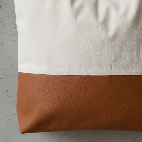 Tote Bag Crua com Detalhe em Corano
