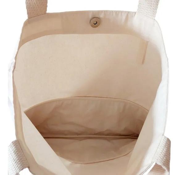 Tote Bag Crua com Detalhe em Corano