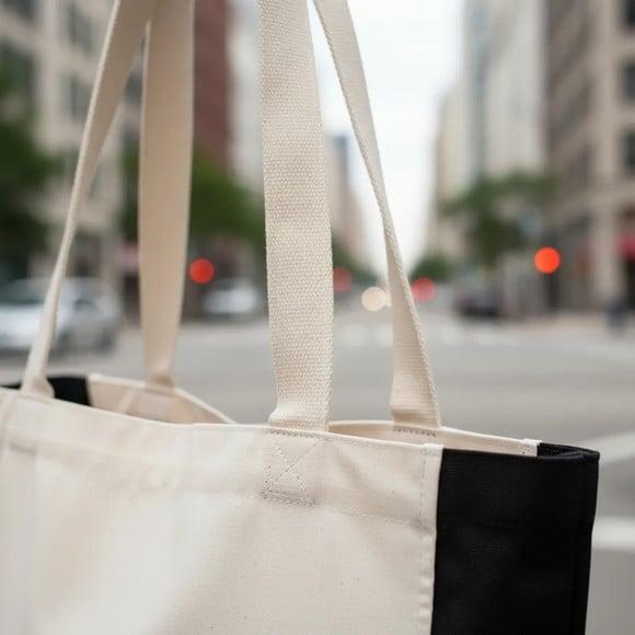 Tote Bag Sustentável Crua / Preto