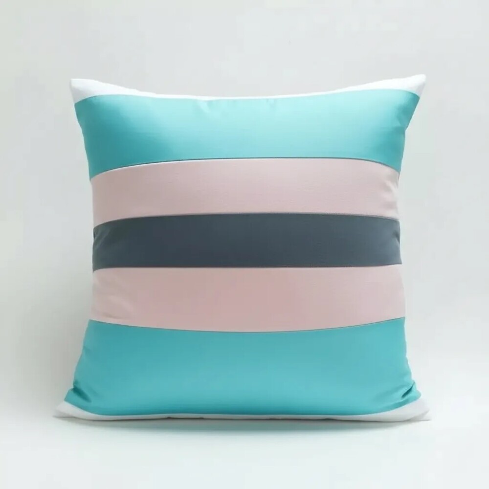 Capa de Almofada Mix Cinza Rosa Turquesa Branco