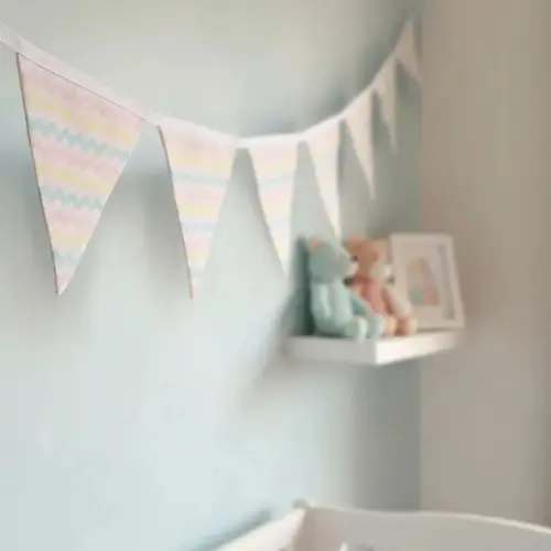 Varal de Bandeirolas em Tecido Candy Colors Chevron