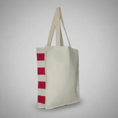 Tote Bag Crua com Detalhe Vinho