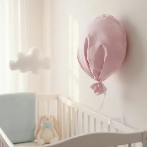 Almofada Balão Rosa Poá Branco para Parede