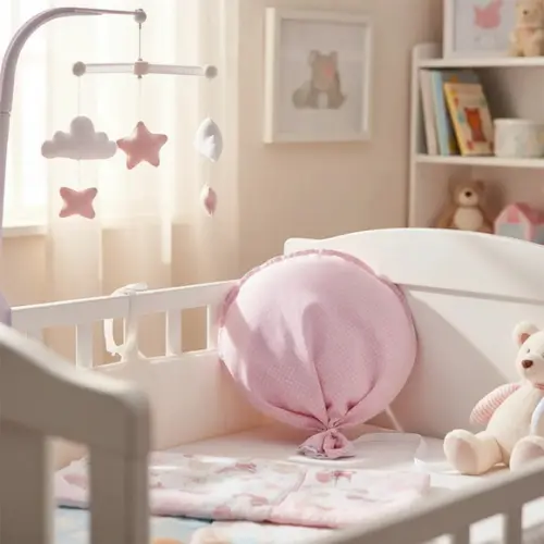 Almofada Balão Rosa Poá Branco para Parede