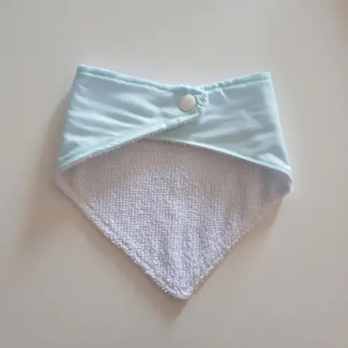 Babador atoalhado bandana Azul bebê