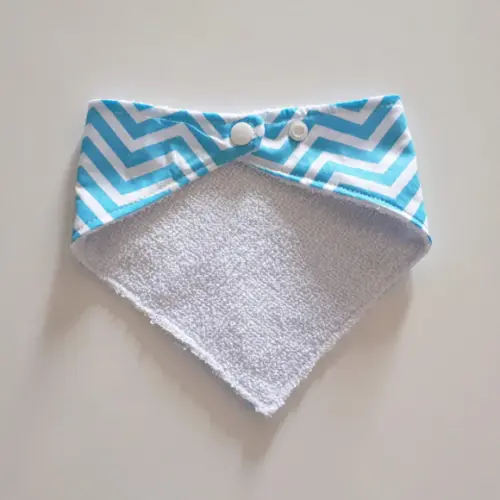 Babador atoalhado bandana Chevron Azul Royal