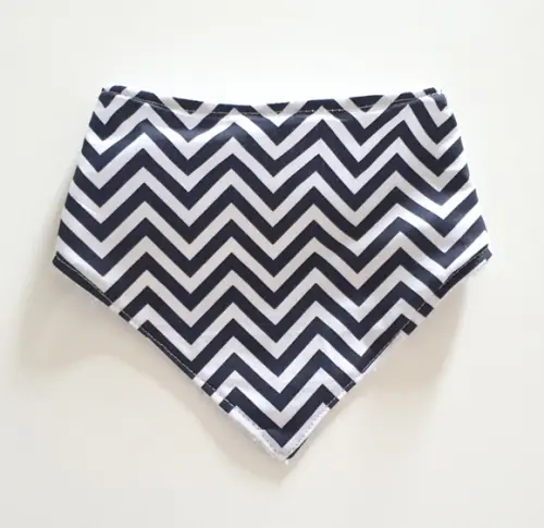 Babador atoalhado bandana Chevron Azul Marinho