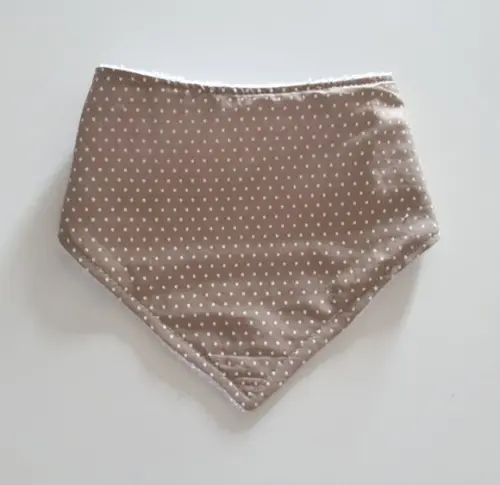 Babador atoalhado bandana Poá Bege