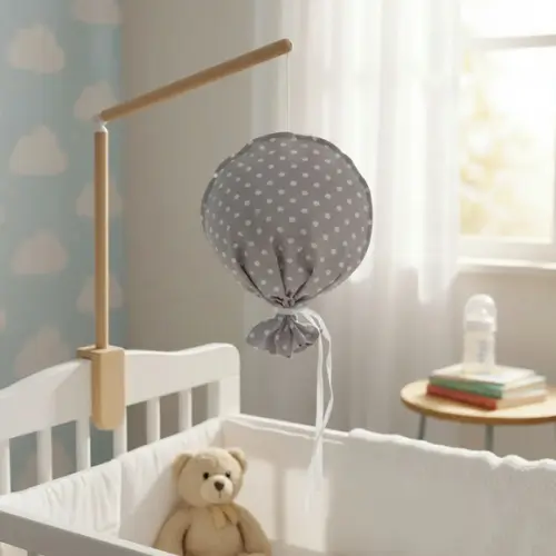 Balão em Tecido Cinza Poá