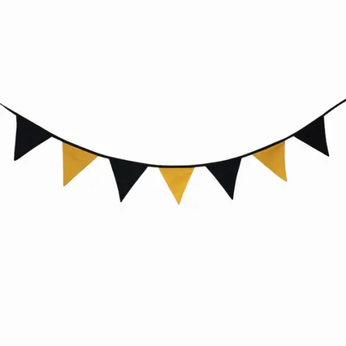 Bandeirinhas de Tecido Preto e Amarelo
