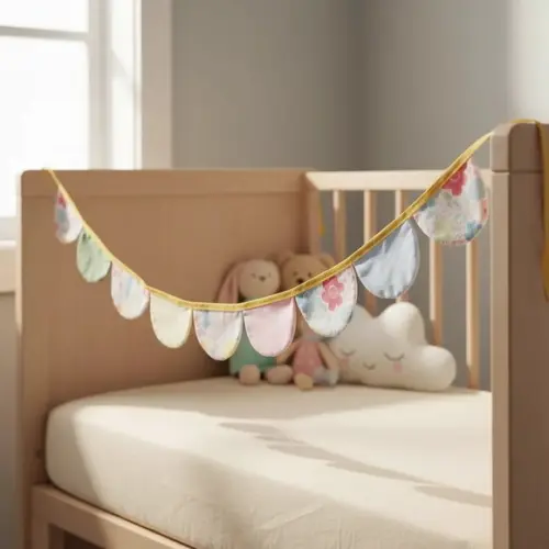 Bandeirola Varal Meia-lua Tecido Decoração Infantil