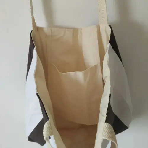 Bolsa Shoulder Tote Tudo Bonitinho Sarja Algodão Cru Marrom