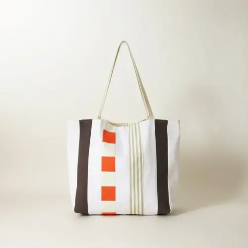 Bolsa Shoulder Tote Tudo Bonitinho Sarja Algodão Cru Marrom