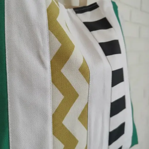 Bolsa Shoulder Tote Tudo Bonitinho Sarja Algodão Cru Verde
