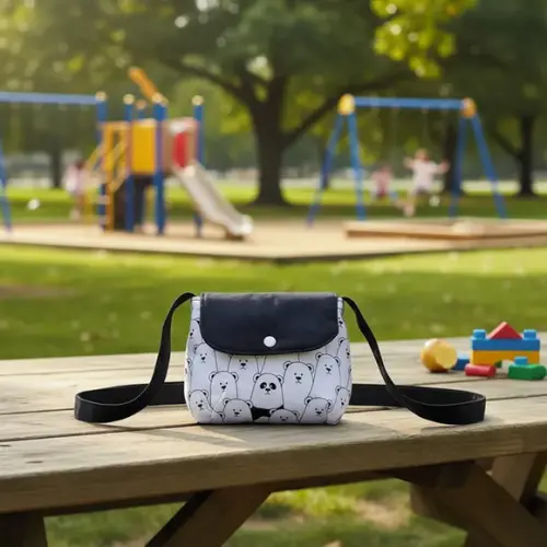 Bolsa Tiracolo Infantil Ursos/preto