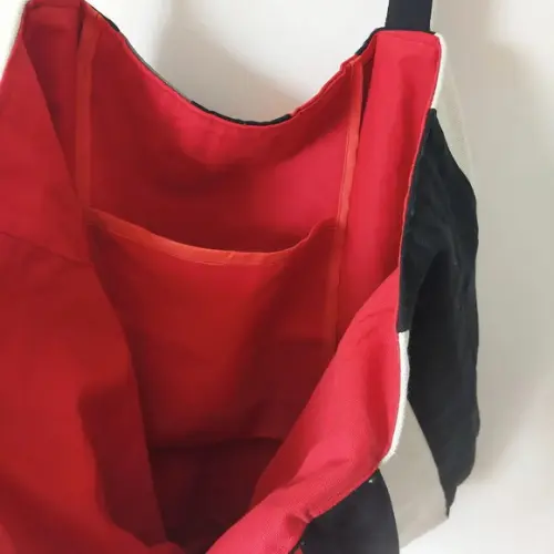 Bolsa Tote Bag Grande Listrada Colorida de Ombro Casual