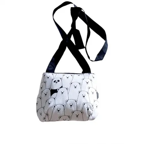 Bolsa Tiracolo Infantil Ursos/preto