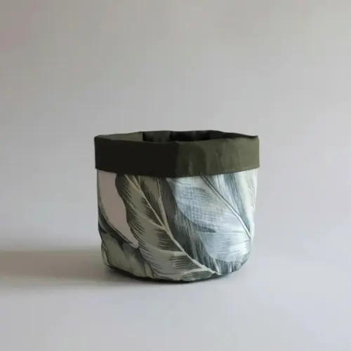 Cachepot em Tecido Folhagem Verde
