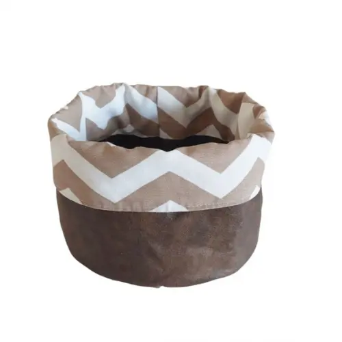 Cachepot Tecido Dupla Face Chevron e Corano