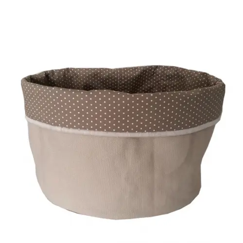 Cachepot Tecido Dupla face Poá Marrom mini