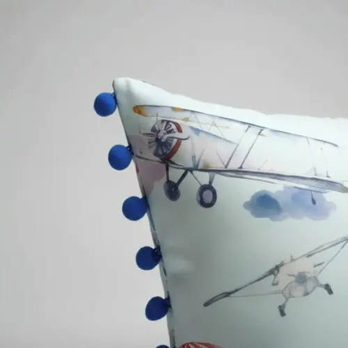 Capa de Almofada Aviões com Grelot