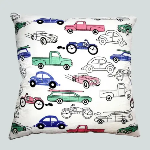 Capa de Almofada Carros & Motos Fundo Branco
