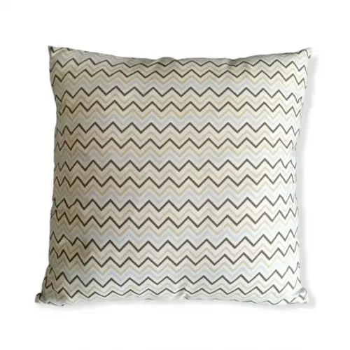 Capa de Almofada Chevron marrom, azul e bege