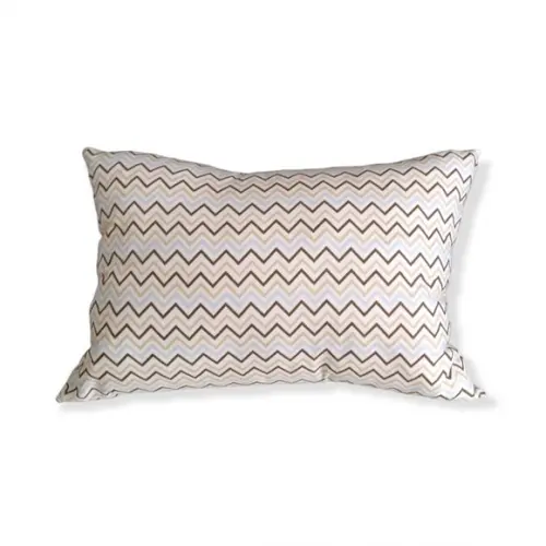 Capa de Almofada Chevron marrom, azul e bege