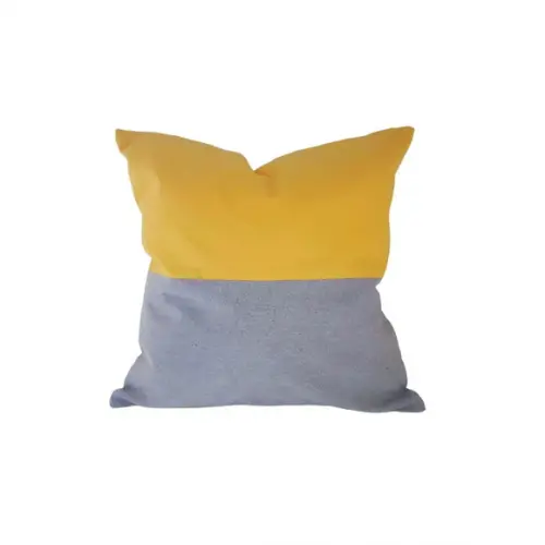 Capa de Almofada Cinza Amarelo Branco