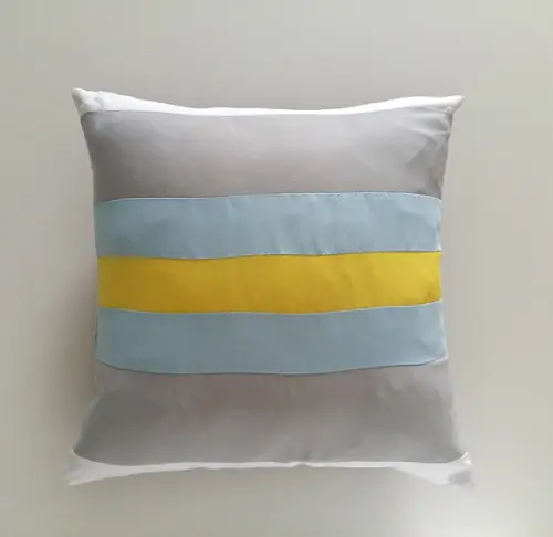 Capa de Almofada Mix Amarela Azul cinza branco