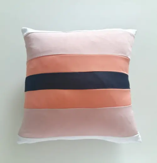 Capa de Almofada Mix Azul salmão rosa e branca